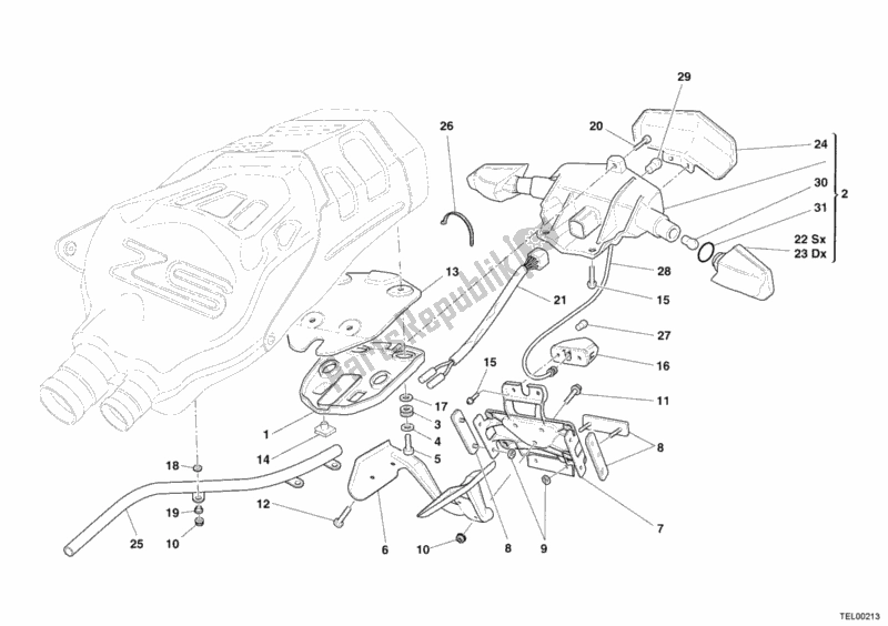 Toutes les pièces pour le Feu Arrière du Ducati Superbike 999 USA 2006